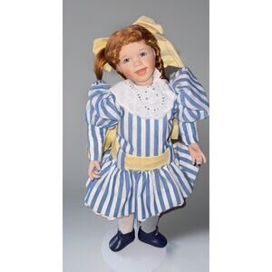 Wendy Lawton Smiling Porcelain Bisque Doll Anna With Red Hair Signed 14" #1460FA